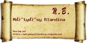 Mátyásy Blandina névjegykártya